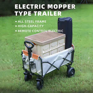 2026 नए चार पहिया स्टेनलेस स्टील कैंपिंग कार्ट रिमोट कंट्रोल इलेक्ट्रिक यूटिलिटी वैगन 7.5 "उपकरण के लिए फोल्डेबल बीच कार्ट - Product Image 5