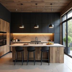 Fournisseur d'armoires de cuisine en contreplaqué, armoires en pierre de quartz, design moderne pour les développeurs et les constructeurs d'appartements - Product Image 2