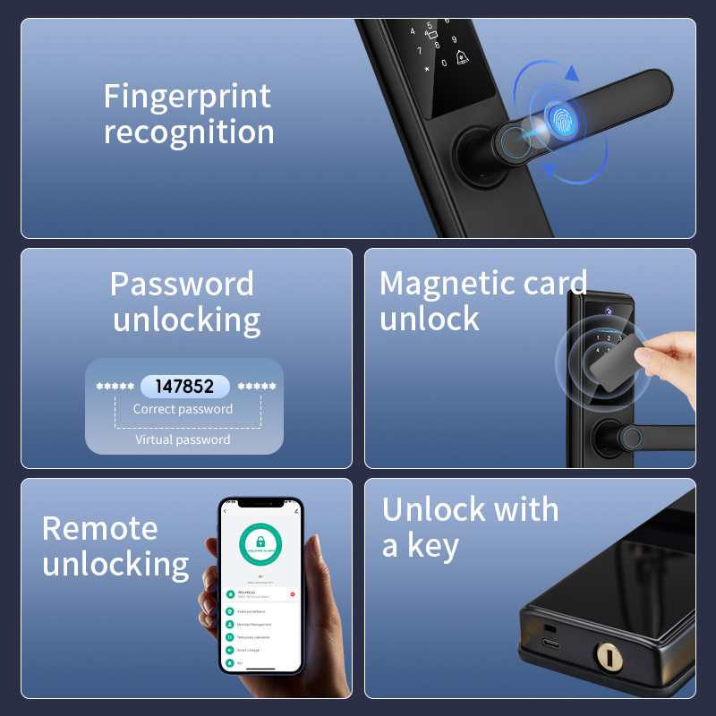 S821MAX Visual Smart Lock Tuya App Wifi Fingerprint Password Card Key Cat Eye Camera Home Door Lock · image 2