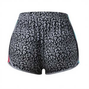 PUFFIN SPORTS Custom Women's High Waist Leopard Print Sport Shorts Knitted Spandex Quick Dry Elastic Waist Fitness Wear - Product Image 2