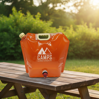 Sac de stockage d'eau personnalisé, fournitures de camping, boisson, bec verseur pliable, se repliant en pochette, bouchon, 8 litres, hydratation en plastique