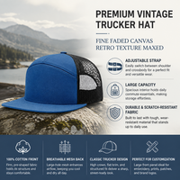 Casquette de baseball trucker en maille à 7 panneaux, style urbain, avec logo personnalisable, pour les sorties en extérieur et la protection solaire quotidienne
