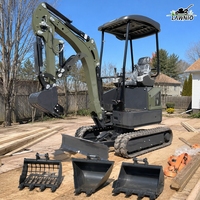 Mini-excavatrice LAWNIO à personnalisation complète avec capot à quatre poteaux et contrôle de charge pour l'entretien routier