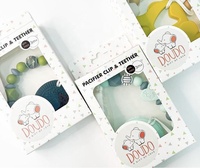 Boîtes d'emballage personnalisées pour sucettes de bébé, boîtes d'emballage pour attaches de sucettes avec fenêtre en PVC transparent