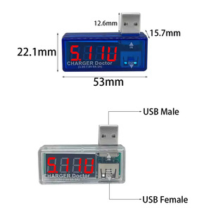 Medidor de Voltaje y Corriente USB Charger Doctor, 4 Dígitos, 3A 7V, Pantalla Digital para Uso Doméstico - Product Image 1