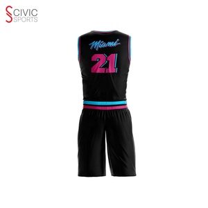 Maillot de basket-ball personnalisé, tenue de Miami, uniforme avec noms d'équipe et designs personnalisés - Product Image 3