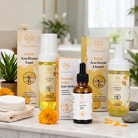 Kit de Soins Visage au Soufre Fermenté pour Peaux à Tendance Acnéique : Nettoyant, Tonique, Sérum et Soin au Soufre Colloïdal pour le Contrôle du Sébum et l'Affinage des Pores