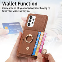 Étui de protection rétro avec porte-cartes et support anneau pour Samsung S26 Ultra, compatible avec Samsung S25 S24 S23 A56