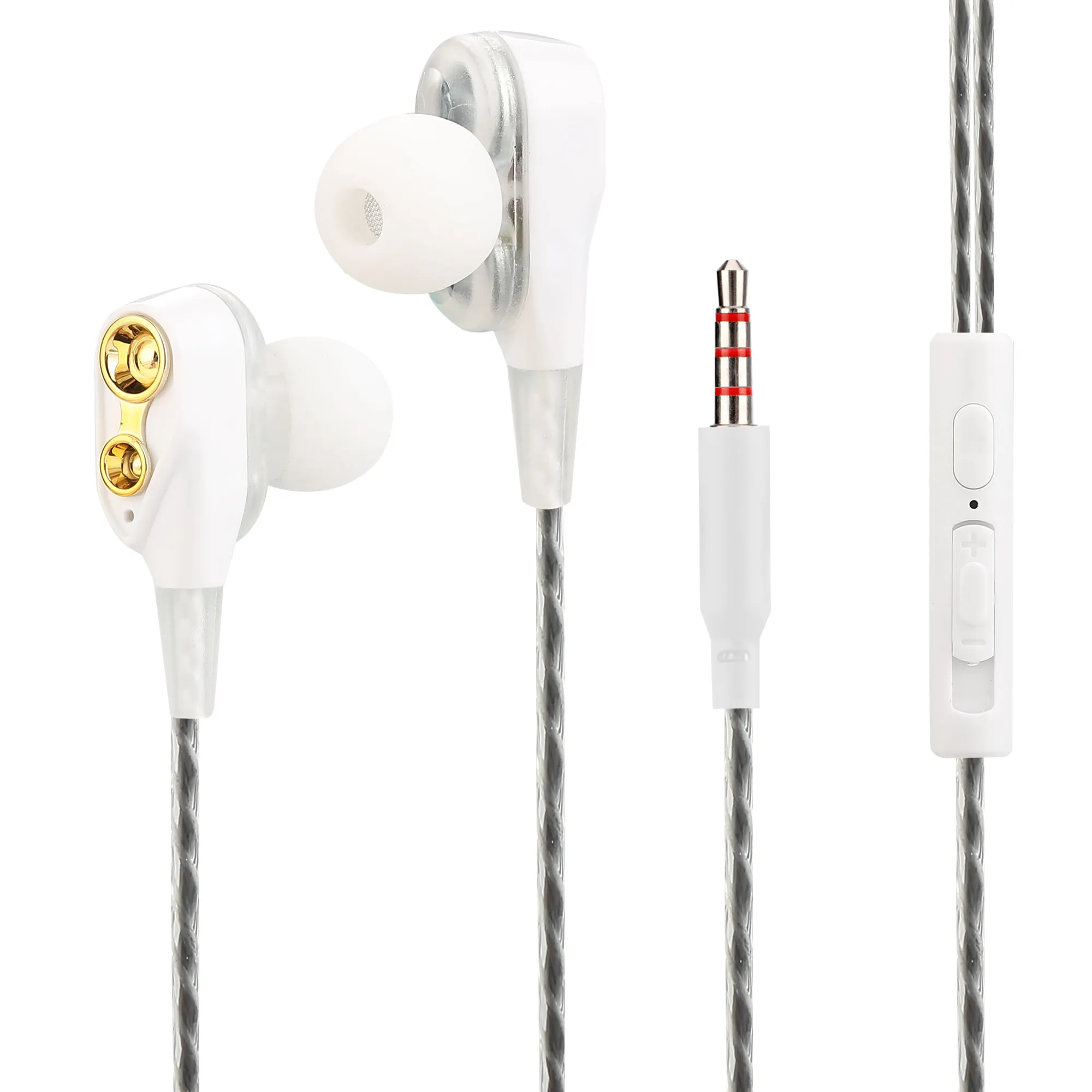 High Quality HiFi Res Dual Driver In Ear Wired Headsets Earphones Headphones Double Driver