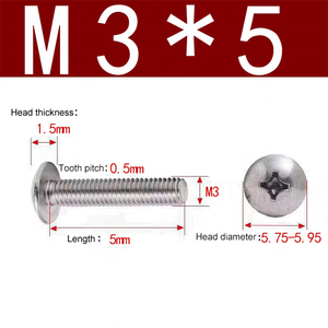 Vis autotaraudeuses métriques M2.5 en acier inoxydable zingué sur mesure, à tête hexagonale et embase cruciforme, avec épaule - Product Image 5