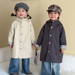 Nouvelle Collection 2026 – Manteau Mi-Long Ample à Capuche pour Bébés et Enfants (Filles et Garçons) – Tendance Printemps-Automne - Product Image 5