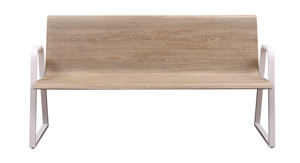 Sedia Contemporanea in Legno a 3 Posti con Braccioli per Sale d'Attesa, Uso Commerciale in Banche e Centri Commerciali - Product Image 2