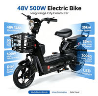 Vélo électrique 800W avec moteur sans balais, batterie lithium-ion/plomb-acide 48V, 3 vitesses, roues 14"/16", suspension arrière, écran numérique, vélo de ville