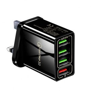Fast Charging USB Charger Quick Charge UK Plug Fast Charger Qc3.0 4 Ports USB Phone Charger Fast Charging Head <b>Adapter</b> - Product Image 2