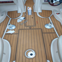 Tapis de pont en mousse EVA imitation teck pour plateforme de bain et cockpit de bateau Glastron GLX 235 2008, style SeaDek MarineMat, auto-adhésif