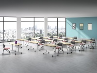 Table pliante mobile avec roulettes, bureau d'entraînement portable et pliable, gain de place, bureau pliable pour la maison ou le bureau, table en métal