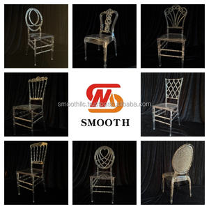 Chaise de mariage lisse, vente chaude, nouveau design, chaise en plastique de mariage avec dossier fleuri, chaise Chiavari - Product Image 5