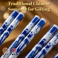 Juego de Palillos de Cerámica Hechos a Mano, Estilo Chino Moderno y Exquisito, con Diseño de Panda y Máscara de Ópera, Porcelana de Jingdezhen, Recuerdo de Lujo