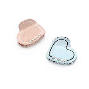 BSCI fábrica al por mayor personalizado perla corazón acetato pinzas para el cabello americano elegante acetato accesorios para el cabello - Product Image 3