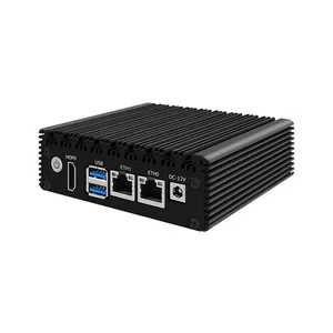 Intel Celeron Dual Lan RJ45 Fanless Mini Compute Windows 11 Pro/ Linux Micro X86 Industrial Mini PC GPIO/COM