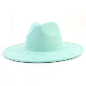 New Color Suede Wide-Brimmed Heart-Shaped Fedora <strong>Hat</strong> 10cm Brim Wool Cowboy <strong>Hat</strong> Character Style for Casual Scene - Product Image 3
