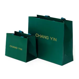 Wins Flying Luxury Green Paper Bag Packaging Paper Gift Bags For Clothing Good Quality Customized Paper Bag Packaging