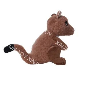 Wholesale custom long tail wallaby key chain plush toys Cute brown kangaroo plush toy can add LOGO custom plush animal toy
