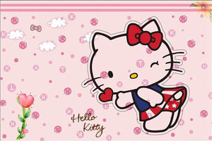 Stanza dei bambini del fumetto Ciao Kitty disegni adesivo 3D murale della <span class=keywords><strong>carta</strong></span> di parete - Product Image 2