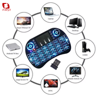 Mini Clavier Sans Fil i8 2.4G avec Pavé Tactile Rétroéclairé 3 Couleurs, Télécommande pour Smart TV & Boîtier Android en Plastique PC