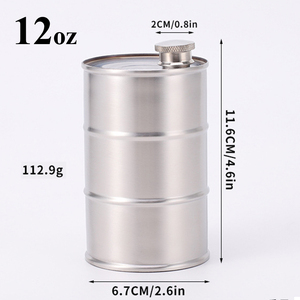 12oz 350ml bouteille d'eau huile peut Flagon whisky acier inoxydable alcool liqueur hanche flacon jerrycan gaz huile tambour forme hanche flacon - Product Image 2