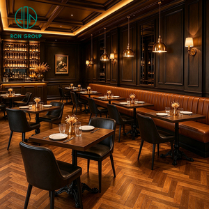 เก้าอี้หุ้มหนังโต๊ะไม้ทรงสี่เหลี่ยมสำหรับร้านอาหาร - Product Image 1