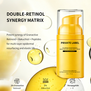 Suero de <span class=keywords><strong>Retinol</strong></span> de Marca Privada Antienvejecimiento con Bakuchiol, Reparación Nocturna 30ml, Síntesis de Colágeno Dérmico, Antiarrugas, Reparación Nocturna - Product Image 4