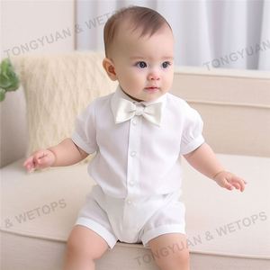 Vêtements personnalisés <span class=keywords><strong>pour</strong></span> enfants, vêtements d'été <span class=keywords><strong>pour</strong></span> bébés garçons, smoking, barboteuse, combinaison, baptême <span class=keywords><strong>pour</strong></span> garçon - Product Image 3