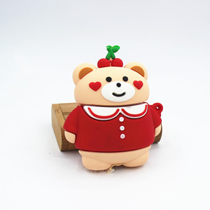 3D belle forme d'ours étui pour écouteurs Silicone mignon couverture pour <span class=keywords><strong>Apple</strong></span> Air pods étui <span class=keywords><strong>Earpods</strong></span> bague sangle - Product Image 3