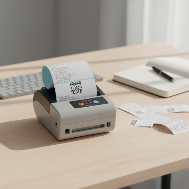 80mm Portable Mini Thermal Receipt Label Barcode Printer with Auto Cutter and 2000mAh Rechargeable Battery Optional Lanyard