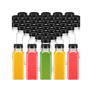 ขวดน้ำดื่มพลาสติก PET ทรงสี่เหลี่ยมสำหรับบรรจุเครื่องดื่มปรับแต่งโลโก้ได้เกรดอาหาร - Product Image 1