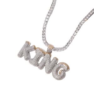 Colgante de letras en inglés, popular, europeo y americano, joyería de hip hop, santa muerte, 2022 - Product Image 3