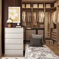 Commode moderne à 5 tiroirs en bois massif, organisateur de rangement pour la maison, le salon, la chambre, l'entrepôt, l'hôpital