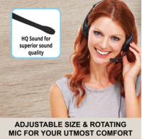 Earphone & headphone berkabel USB, dengan mikrofon peredam bising Antarmuka 3.5mm PC Laptop Headset kompatibel untuk penggunaan komputer