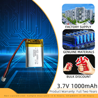 MSDS 可提供 HIZY 102535 3.7V 1000mAh 3.7Wh 聚合物锂离子电池 内置 PCM 保护 500 次循环 12 个月保修 全球适用