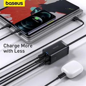 Chargeur <span class=keywords><strong>GaN</strong></span> 65W Baseus, chargeur rapide de bureau 4 en 1, adaptateur de chargeur pour ordinateur portable et téléphone pour iPhone 15 14 13 Pro Max Xiaomi Samsung - Product Image 5
