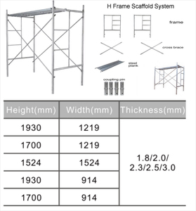 Andamios Metálicos para Construcción, Marcos de Puerta, Material de Construcción, Andamios de Acero Tipo H, Andamios de Paso - Product Image 5