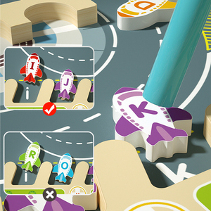Jouet éducatif Montessori pour bébé, éco-responsable, labyrinthe de couleurs 3D, tableau d'activités, espace de stationnement, cadeau éducatif pour les garçons et les filles - Product Image 5