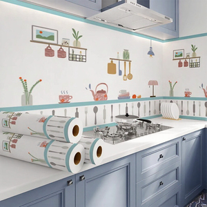 Papel Tapiz Moderno con Diseño de Dibujos Animados de 0.6*5m, Impermeable, Resistente al Aceite y a las Manchas, para Cocina y Uso Doméstico - Product Image 3