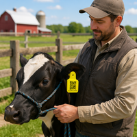 Nouvelle étiquette d'oreille intelligente en TPU pour ferme avec solution RFID et capteur de température pour la gestion du bétail