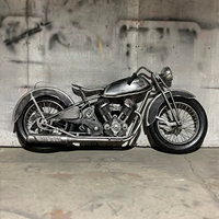 Sculpture de moto en métal de luxe moderne, statue de moto vintage créative, décoration murale d'art industriel pour bar et garage