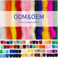 Boa en plumes d'autruche bicolore, écharpe en plumes naturelles moelleuses pour spectacle, carnaval, fête, costume de scène, décoration de robe de mariée