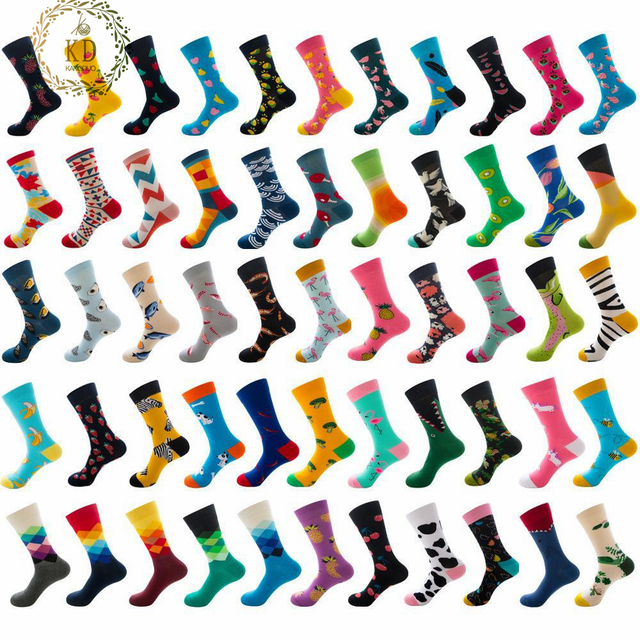 KD Knitwear Manufacturer Wholesale Cotton Custom Logo Design Sock Tall Oem Mens Anime Cartoon Socks