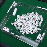 Supports et poussoirs de mahjong en acrylique transparent à bords festonnés, accessoires de mahjong haut de gamme, vente en gros personnalisée directement de l'usine