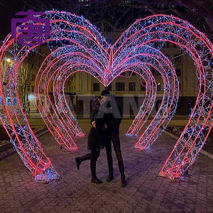 Caja de Regalo con Forma de Corazón 3D, Luces Decorativas LED, Impermeables IP65, para Interiores y Exteriores, Jardín Romántico y Noches Festivas de Navidad - Product Image 3